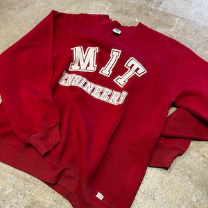 1980'S RUSSEL MIT ENGINEERS SWEAT SHIRT BURGUNDY L