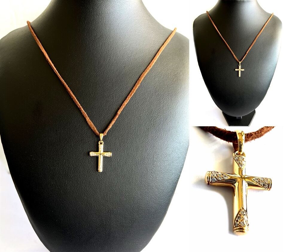 ヴェイド VAID ROMA ダイヤモンド クロス ネックレス K18 YG パヴェ