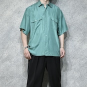 double pocket green silk shirt