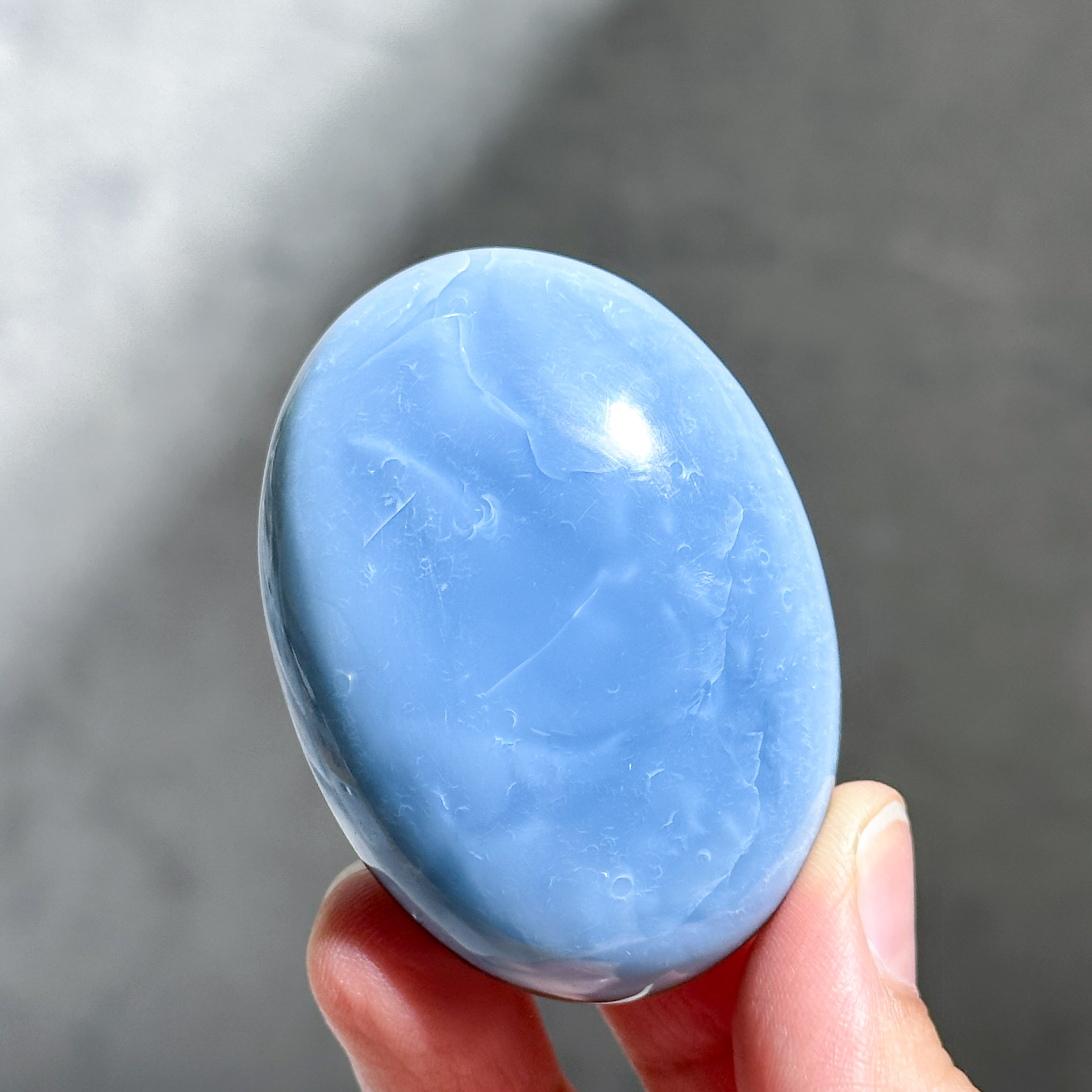 ブルーオパール パーム56◇ Blue Opal ◇ 天然石・鉱物