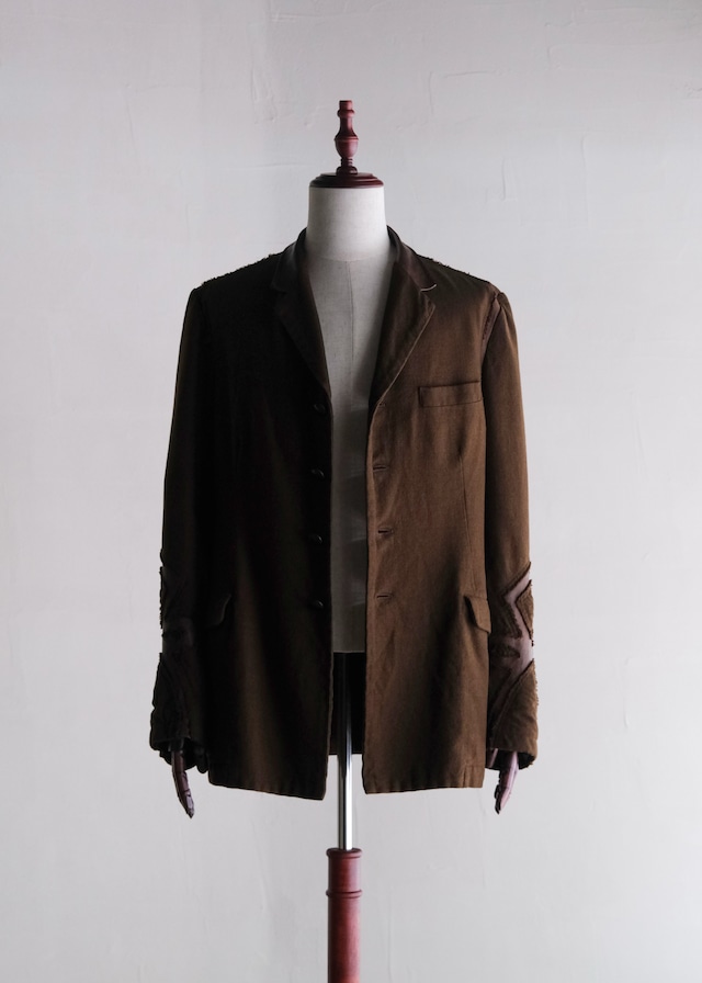 Yohji Yamamoto POUR HOMME 03AW kangaroo leather slit long jacket