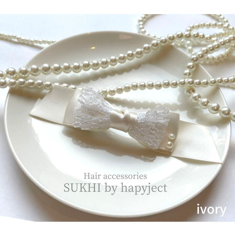 サテンリボンレースバレッタ | SUKHI by hapyject