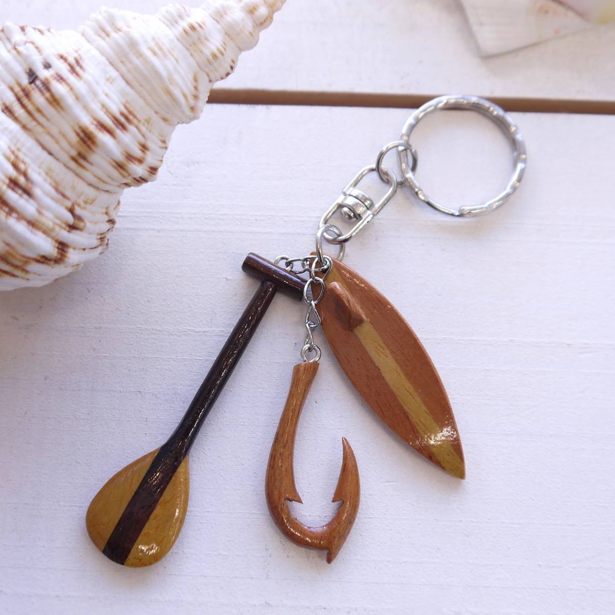 ☆ハワイ直輸入☆木製 サーフボード＆フィッシュフック＆パドル