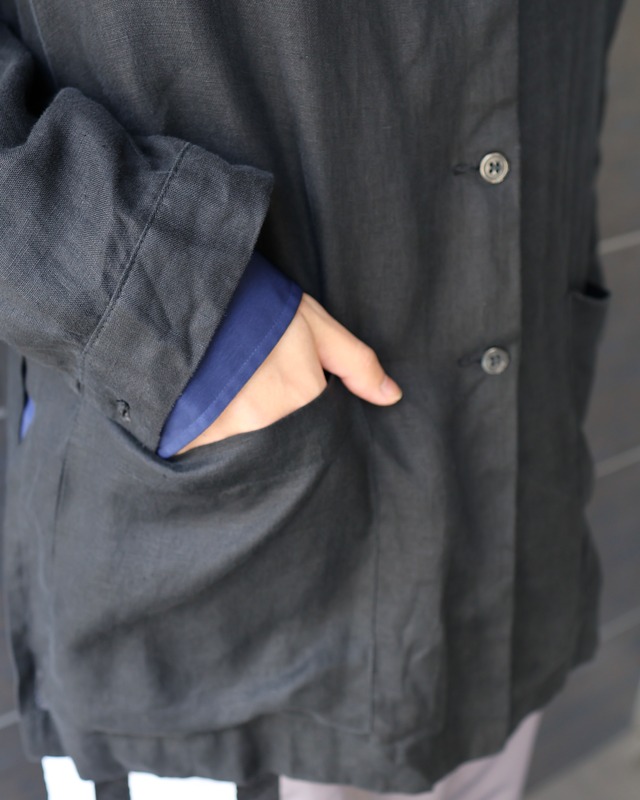 Side slit linen jacket