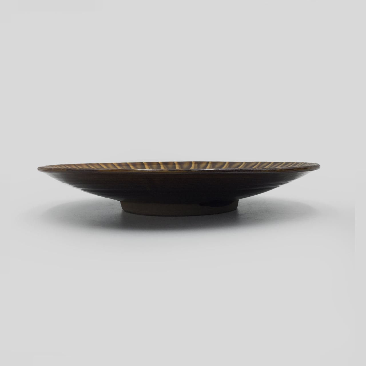 小鹿田焼 小袋窯 8寸皿 打ち刷毛目 茶 幅約24cm 大皿 陶器 和 小鹿田焼 小袋窯 8寸皿 打ち刷毛目 茶 幅約24cm 大皿 陶器 和
