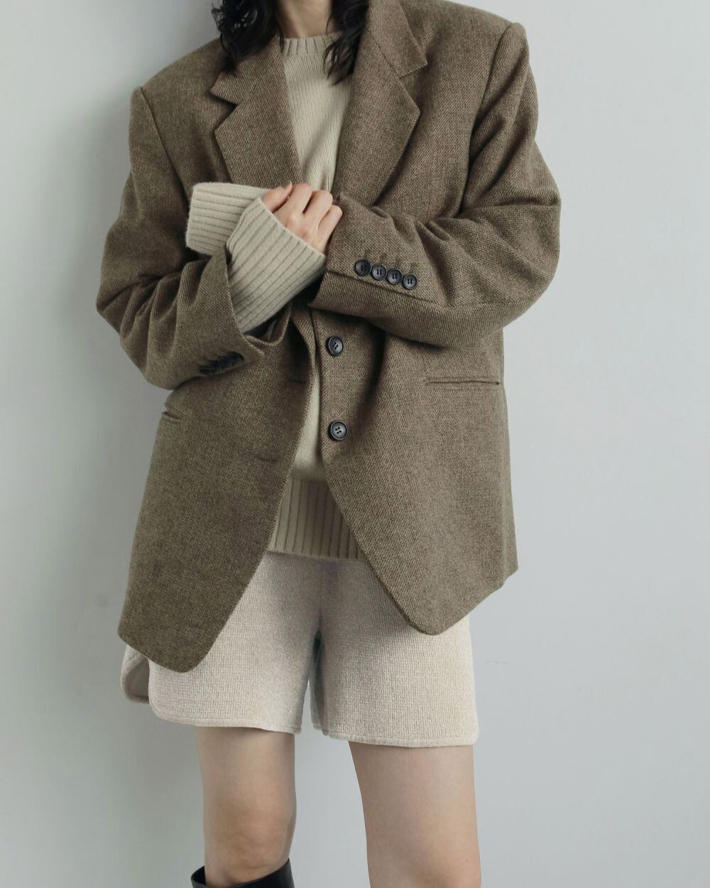 ànuke】Herringbone Wool Jacket | LASHIC