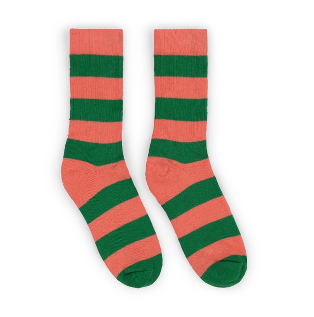 英国製　TSPTR Border Socks　Pink / Emerald