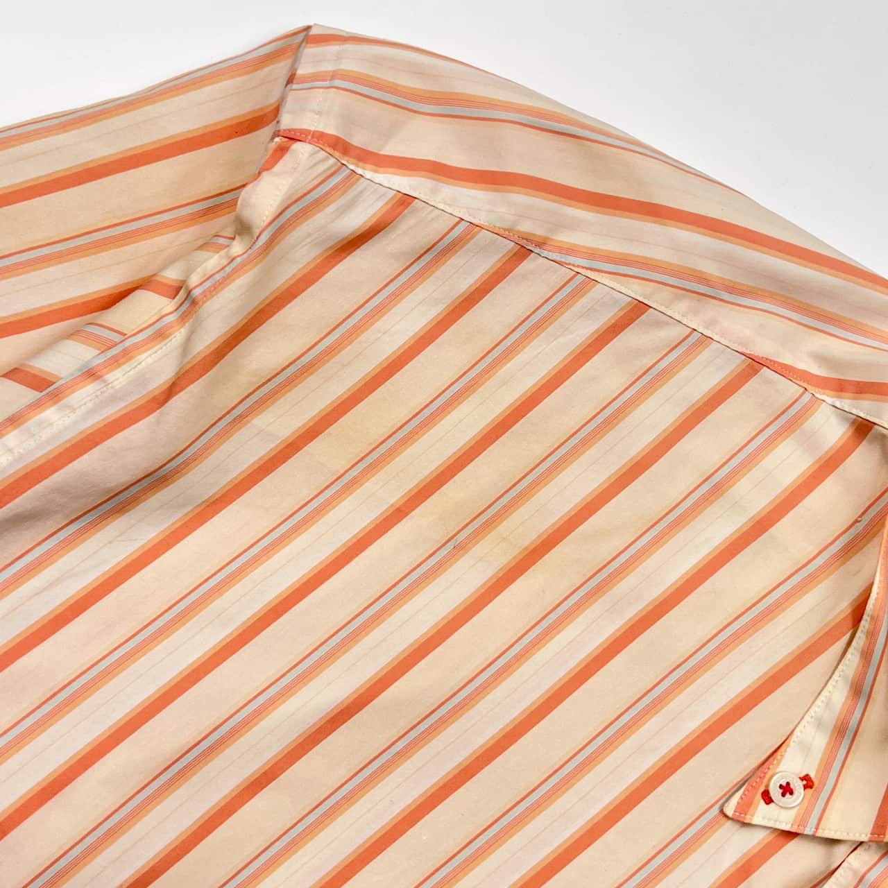 SINA COVA シナコバ ストライプ BD ボタンダウン 長袖シャツ LL/オレンジ系 メンズ