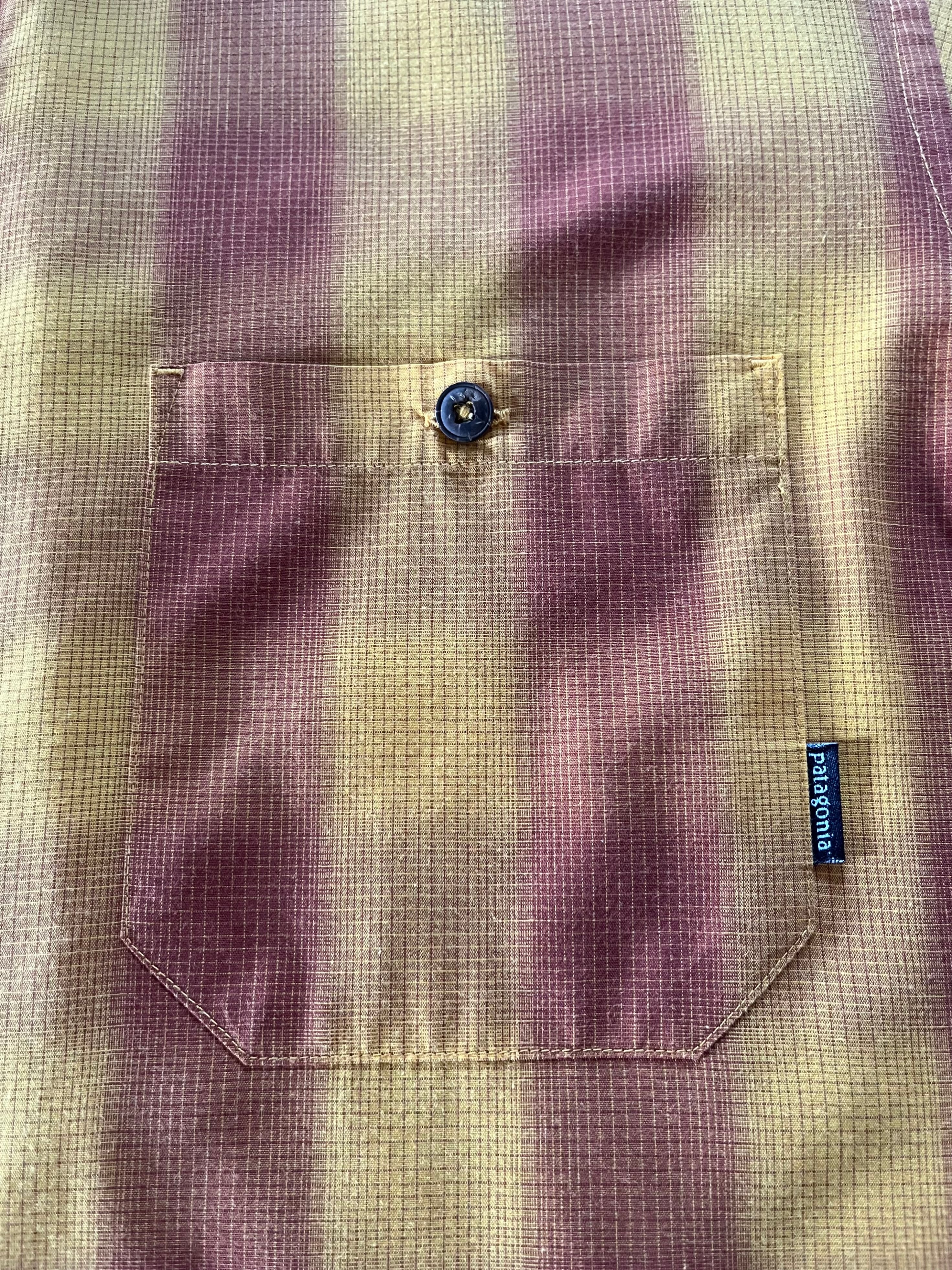 オレンジ×オレンジM：patagonia パタゴニア チェック オンブレ 半袖