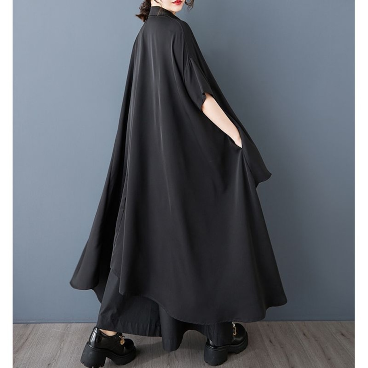 ドレープ ハイローヘム シャツ 30243