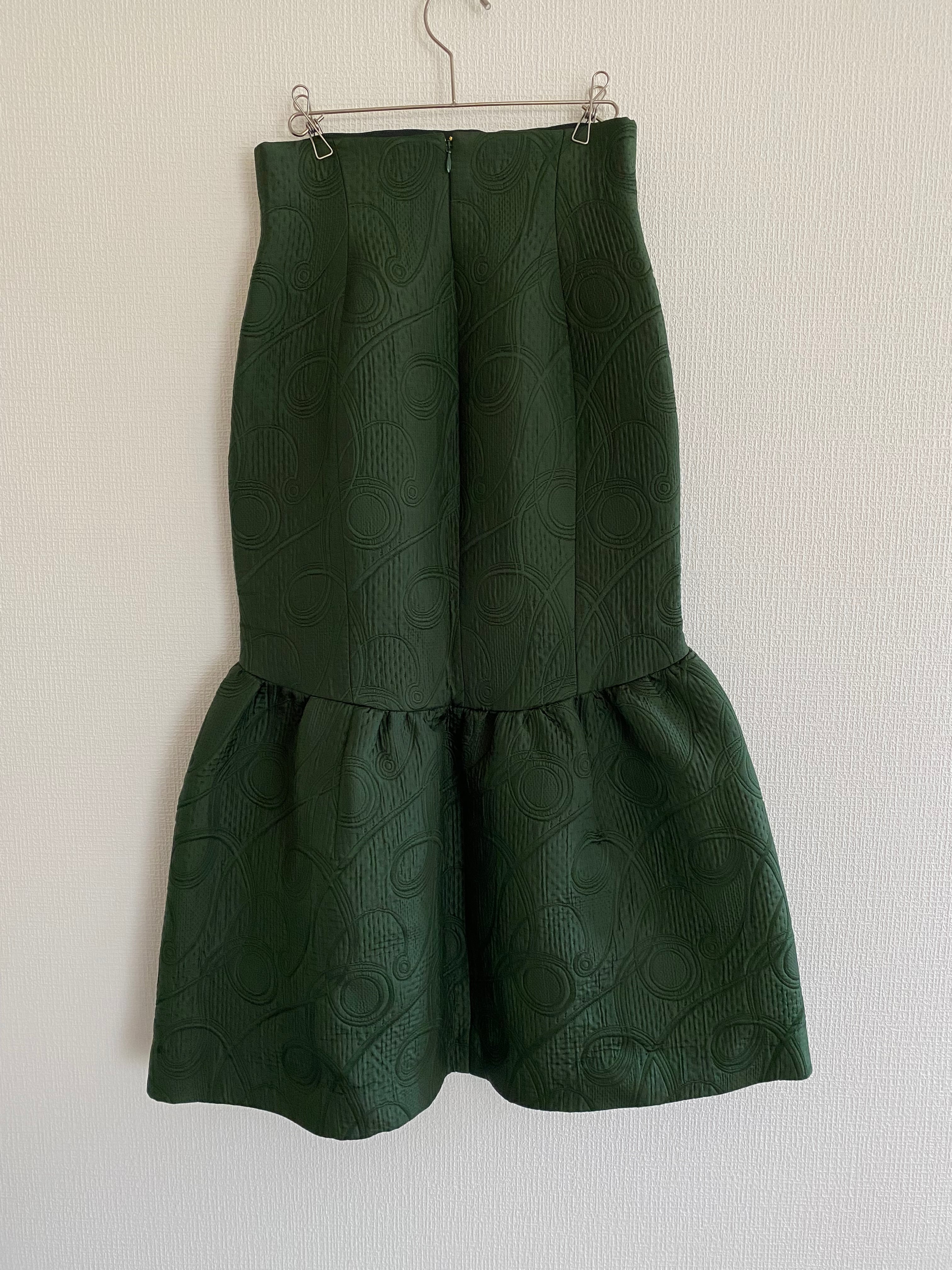 Mame Kurogouchi / Jomon Arabesque Triple Layer Jacquard Skirt | ambre