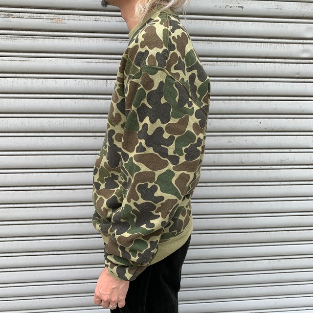 90s USA ラッセル  迷彩柄スウェット ダックハンターカモ XXL レア