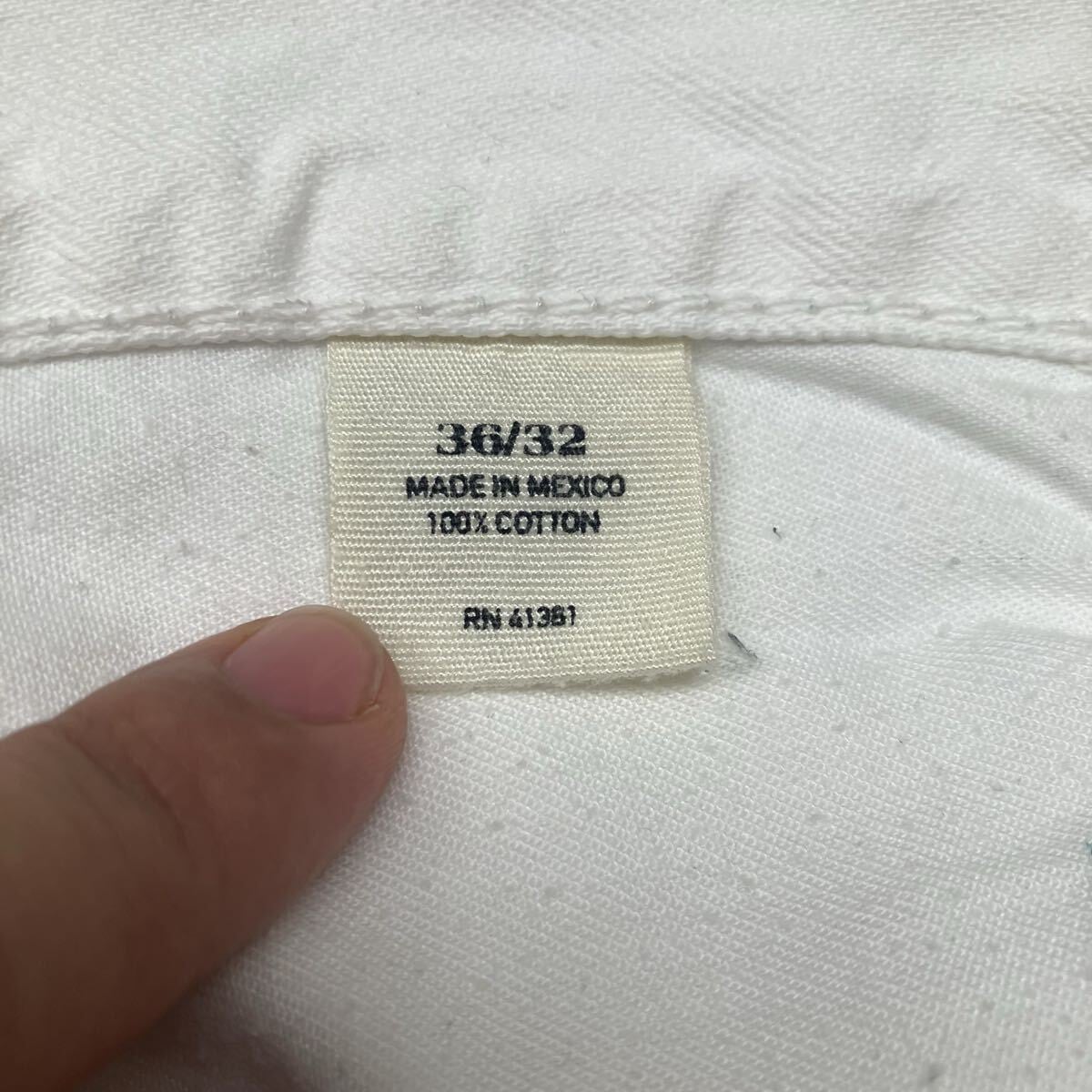 36×32】メキシコ製 POLO Ralph Lauren ホワイトデニムパンツ ポロ