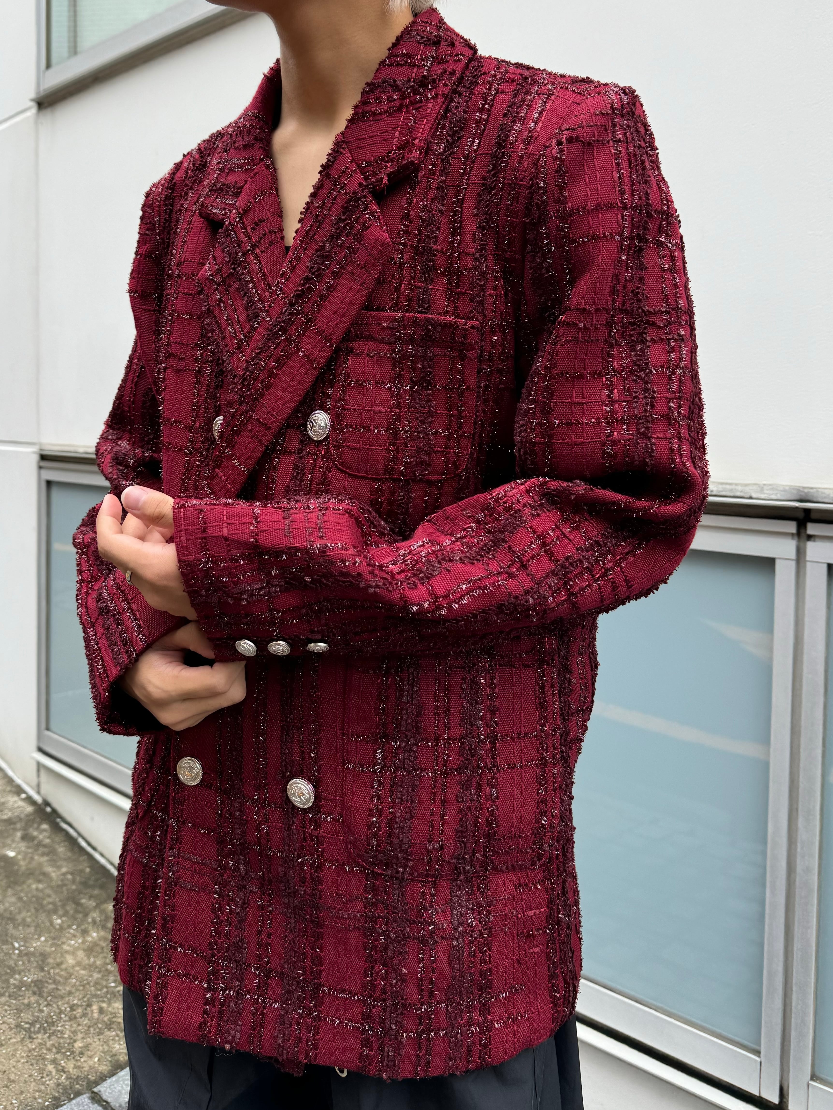 おすすめ ALUDE SELECT】long check tailored jacket | 【ALUDE】韓国 ジャケット・アウター