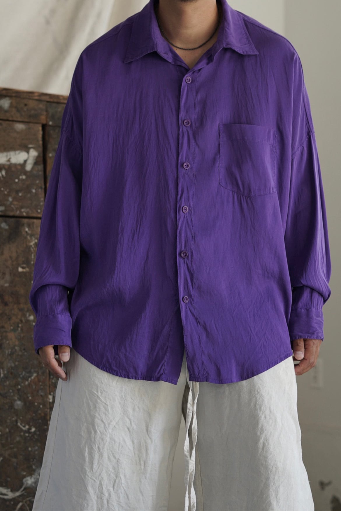 CHEZ VIDALENC - SILK SHIRT AXL / LAVENDER | Brownie