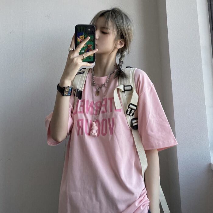 スタイルスタンダードプリントルーズシャツ Tシャツ トップス レトロ ストリート ケッペル91590239040