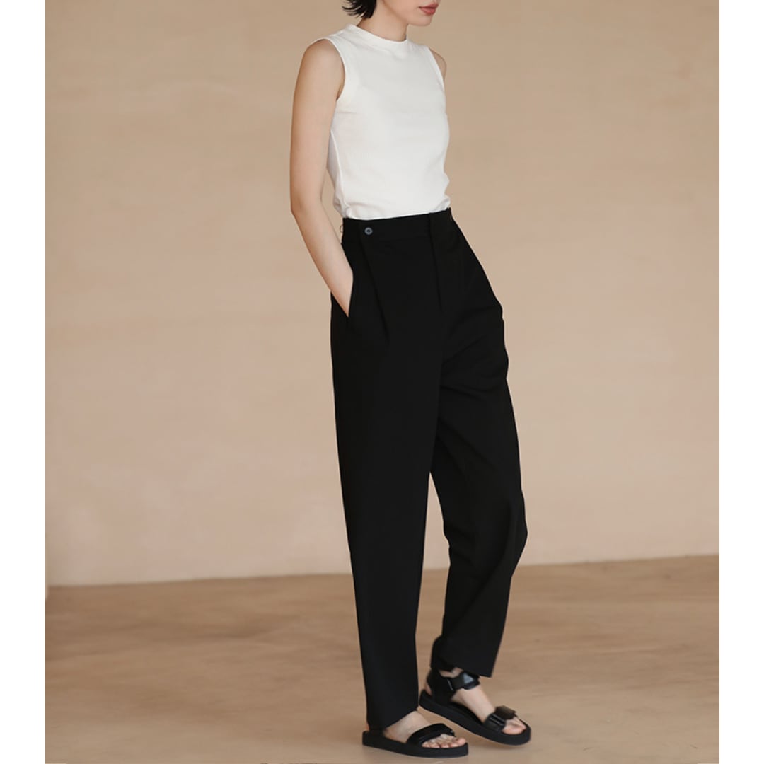 Straight High Waist Pants k0456