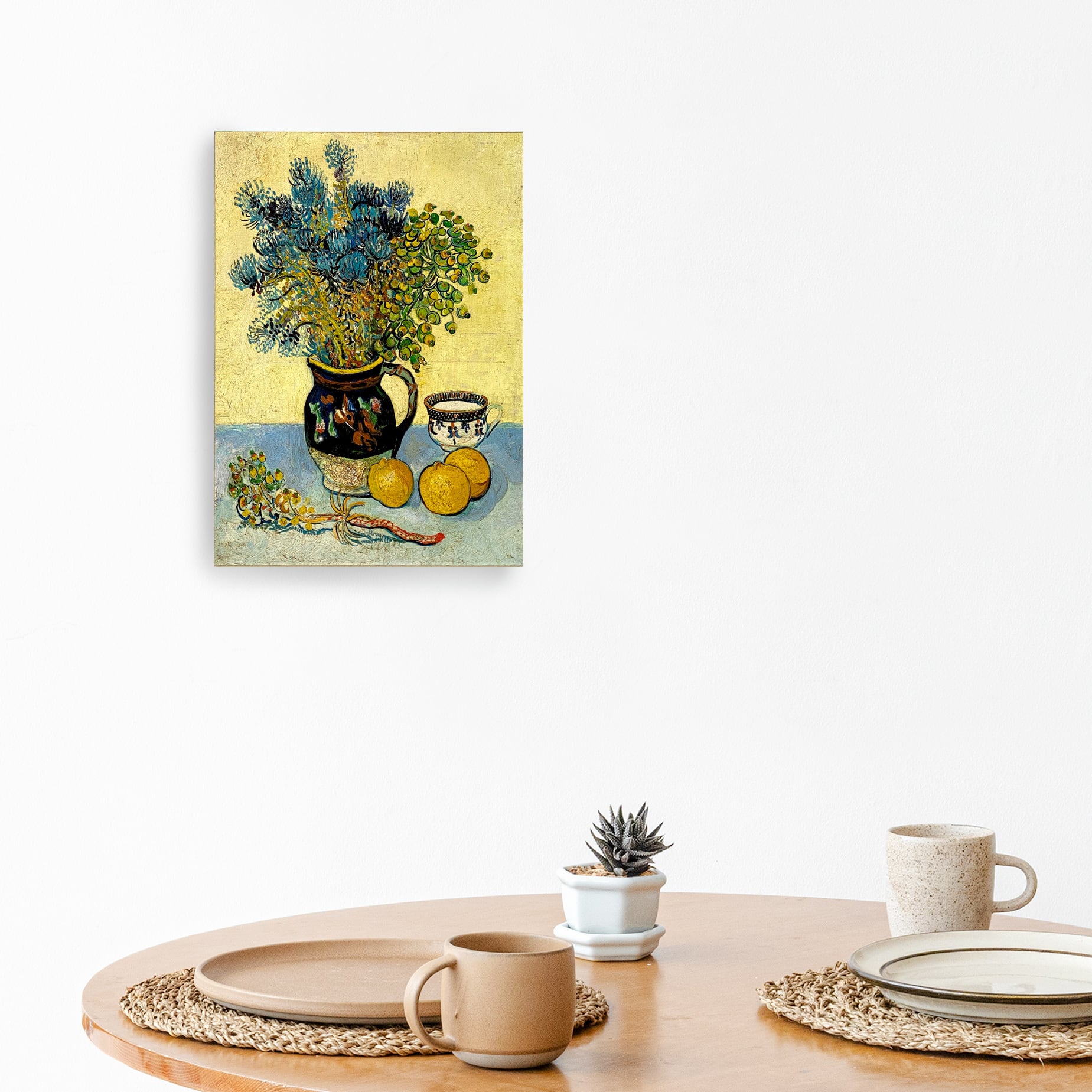 額装品/マヨリカ焼きの水差しと野の花々/ゴッホ/ポスター/アート