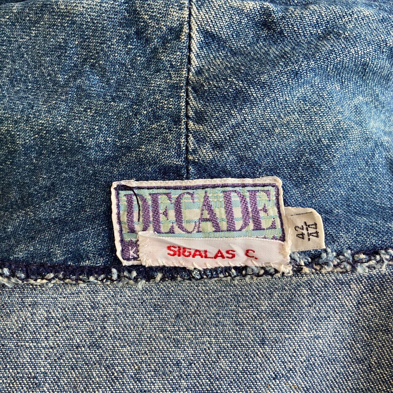 DECADE 変形デザイン デニムジャケット テーラード メンズXL相当 古着