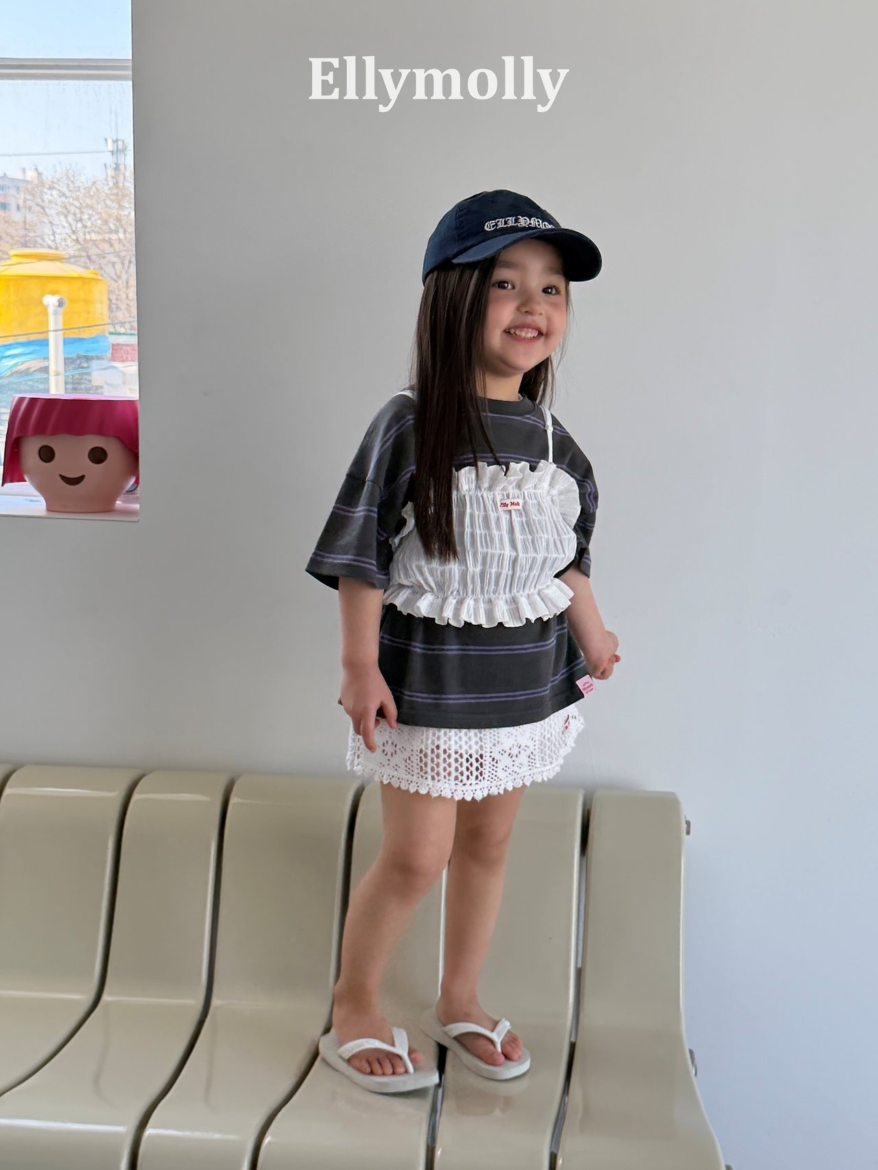 [ELLYMOLLY] Washed ST Boxy Tee (13/15/17/19) / [엘리몰리] 워시드ST박스티 (13/15/17/19)