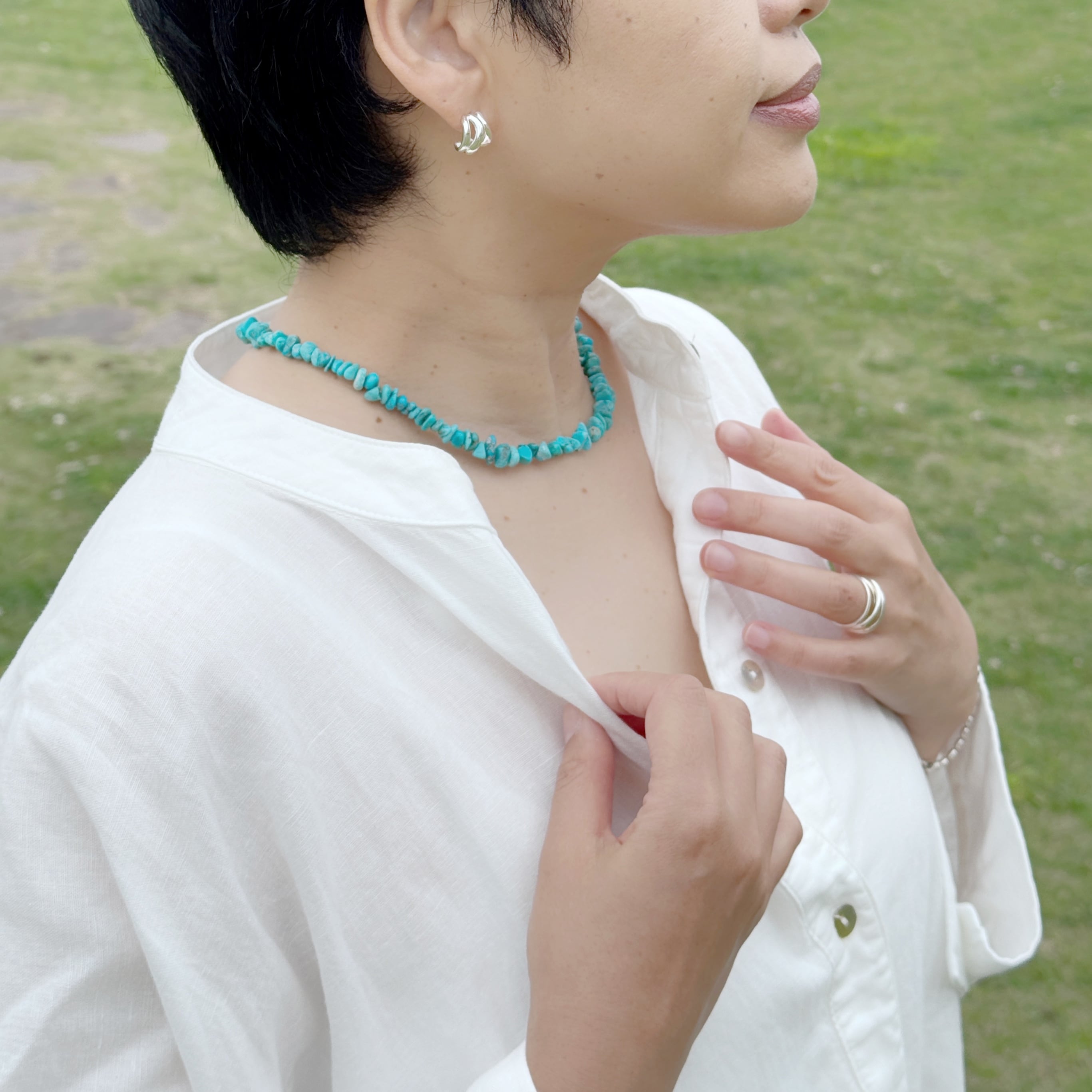 Lagoon Original チベッタン ターコイズ 一連 ネックレス 40/45/50cm