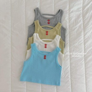 予約：[Baby] Tomato Button Sleeveless Tee〔ninibello〕