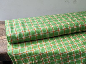 bengal fabric b37 green orange checked