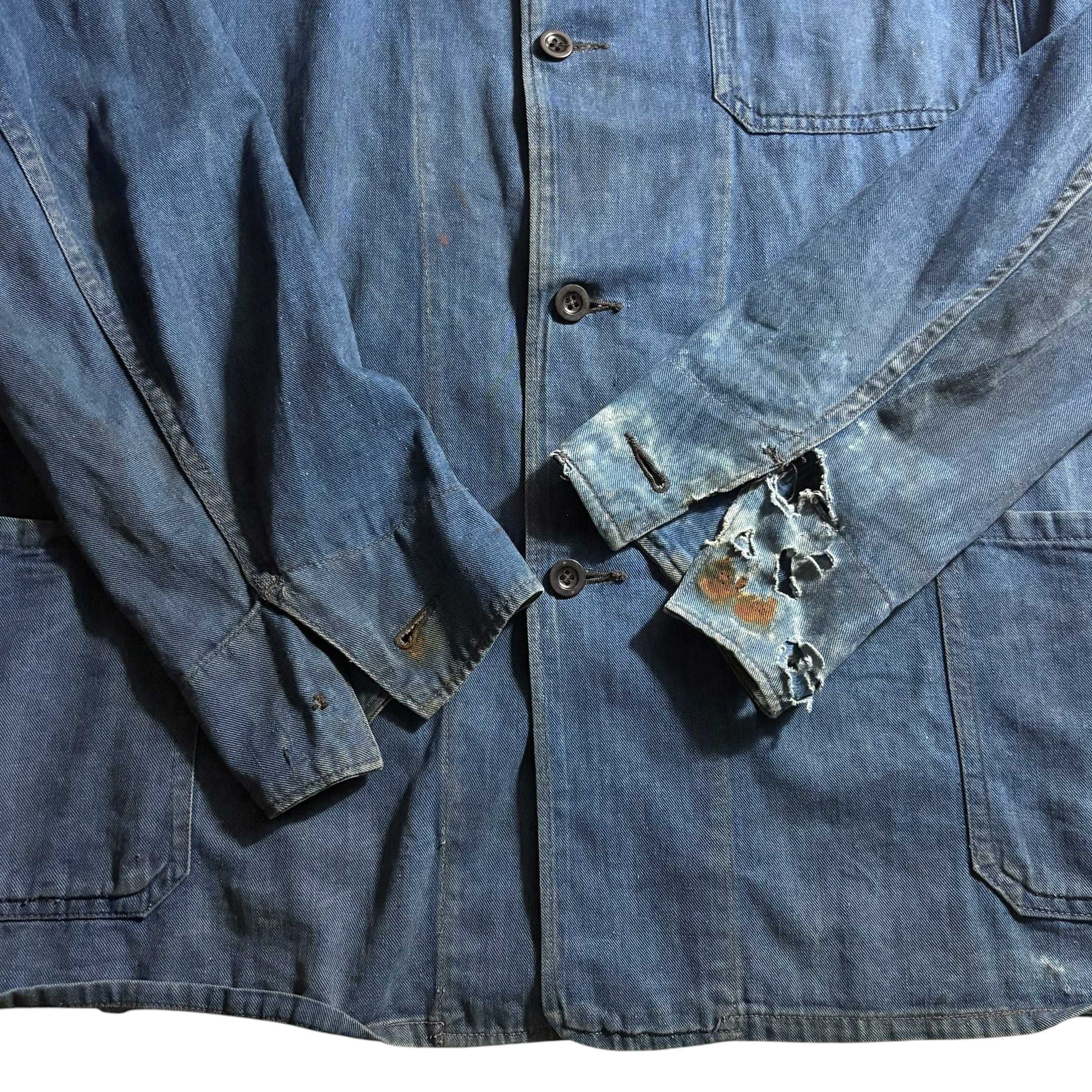 vintage 1940's FABRAM indigo cotton fireman jacket | NOIR ONLINE