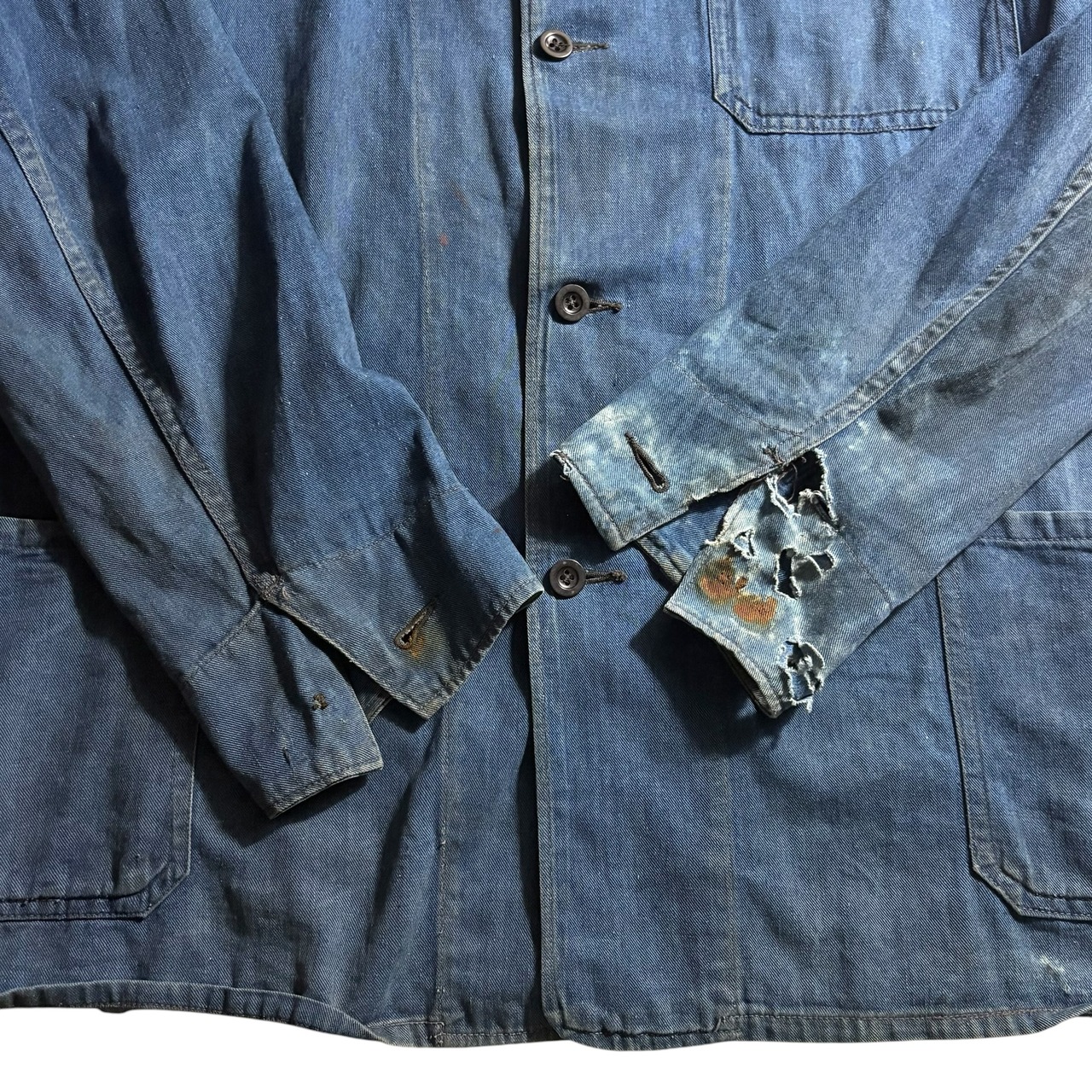 vintage 1940’s FABRAM indigo cotton fireman jacket