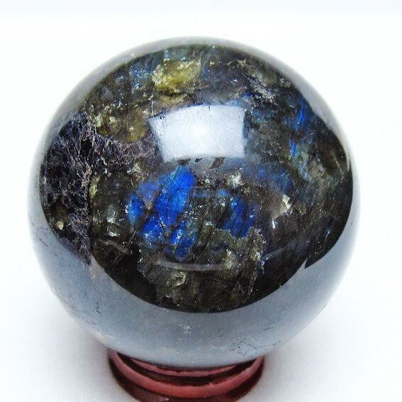 ラブラドライト 丸玉 64mm スフィア 置物 一点物 151-9103