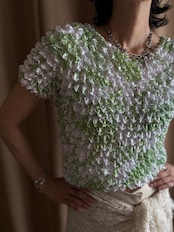 white & yellow-green popcorn tops-5305-7