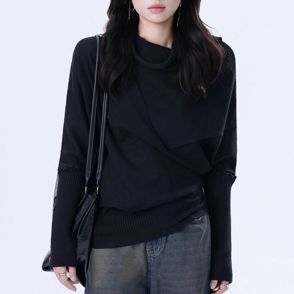 asymmetry knit tops / l1000