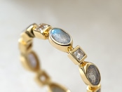 S925 MULTI SHAPE LABRADORITE ETERNITY RING