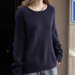 2色/ラウンドネックルーズニットトップス ・20446 2色/ラウンドネックルーズニットトップス ・20446