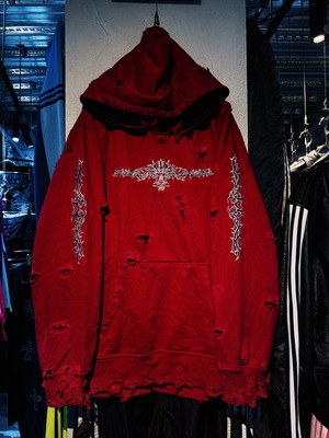 Gothic embroidery design boro custom hoodie