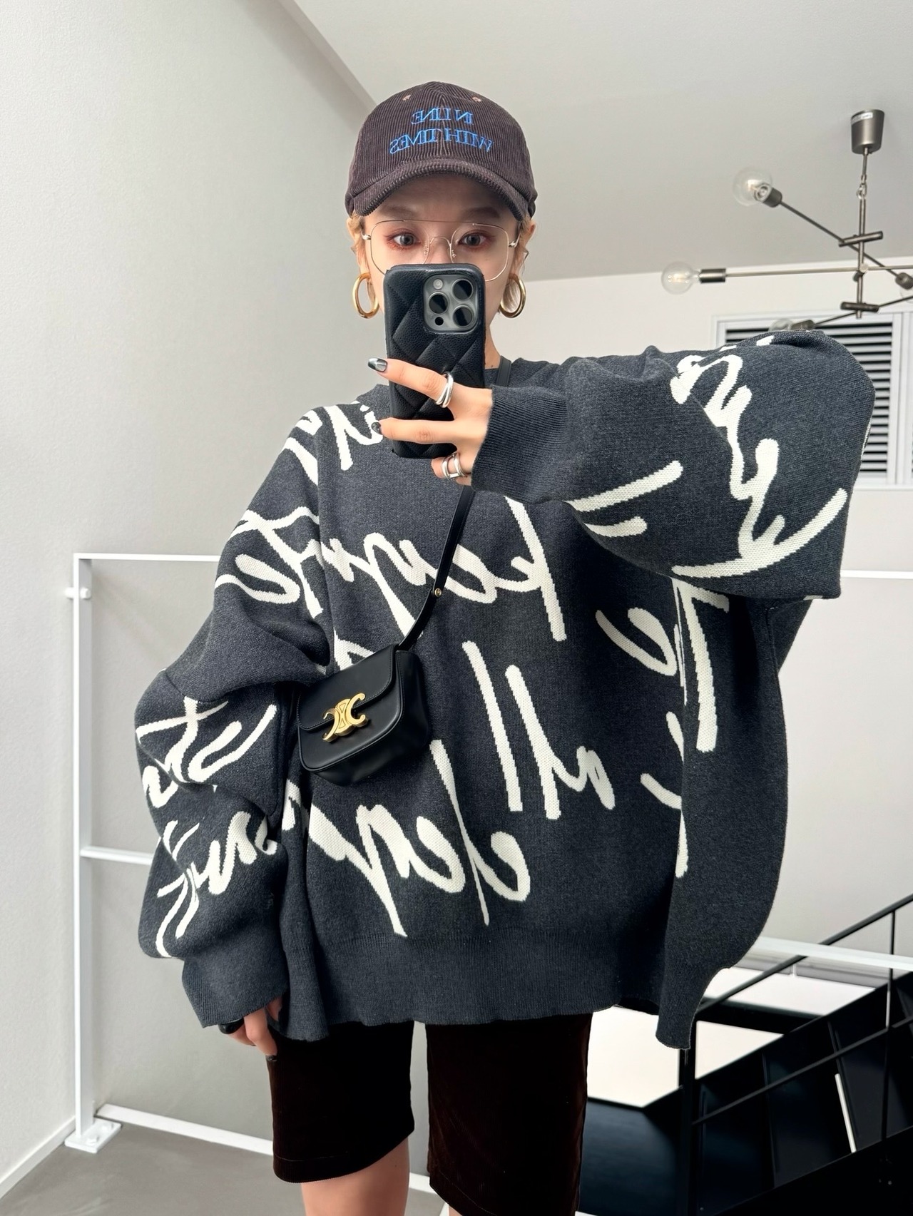 corduroy lettering cap/brown