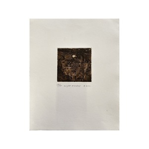落合皎児【版画】Night Window （別エディション） — 1980年代 32(H) × 26(W)cm