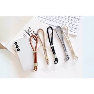 《 色が選べる2本組 》韓国風 丸ヒモが可愛い 使えるカラーのシンプルハンドストラップ　プラスチック素材