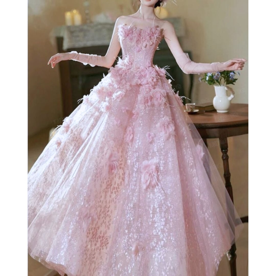 フラワーデザインベアトップドレス D1629