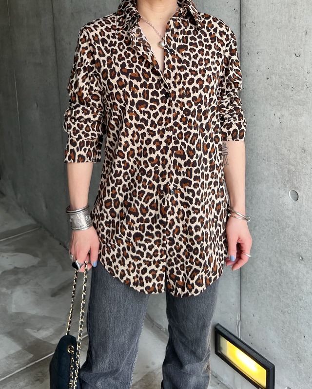 90s~00s leopard print shirt