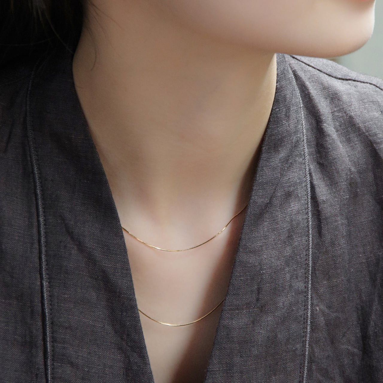 K18イエローゴールド コンパクトチェーンネックレス 38cm 【MKY0103N1