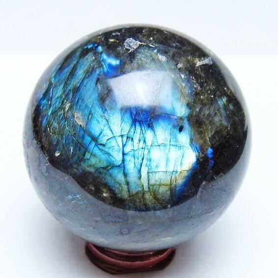 ラブラドライト 丸玉 76mm スフィア 一点物 151-9179