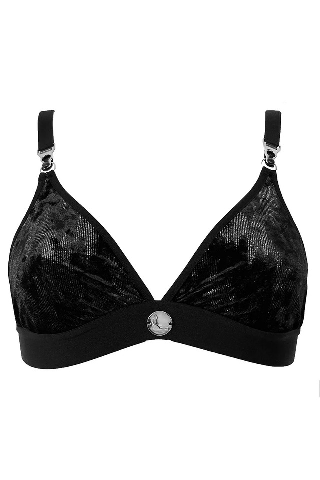 IRIS VELVET BRA - BLACK+SILVER