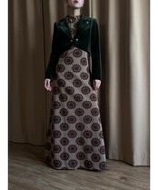 olive green velour short jacket-5009-10