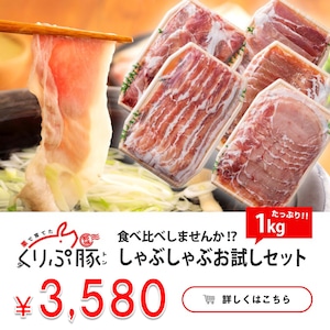 【食べ比べ】豚肉ヘルシーしゃぶしゃぶお試しセット 1kg【宮崎県産くりぷ豚】