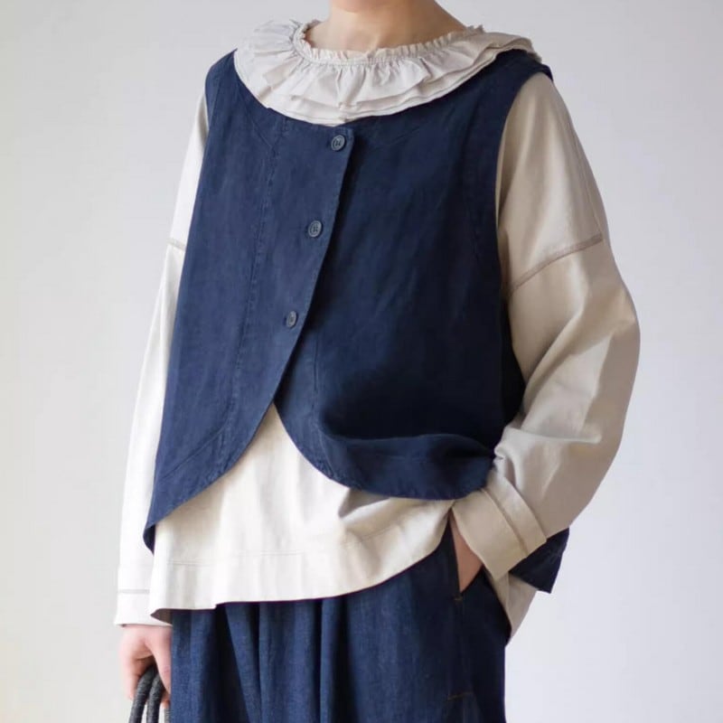 前後2wayラウンドネックベスト M0397