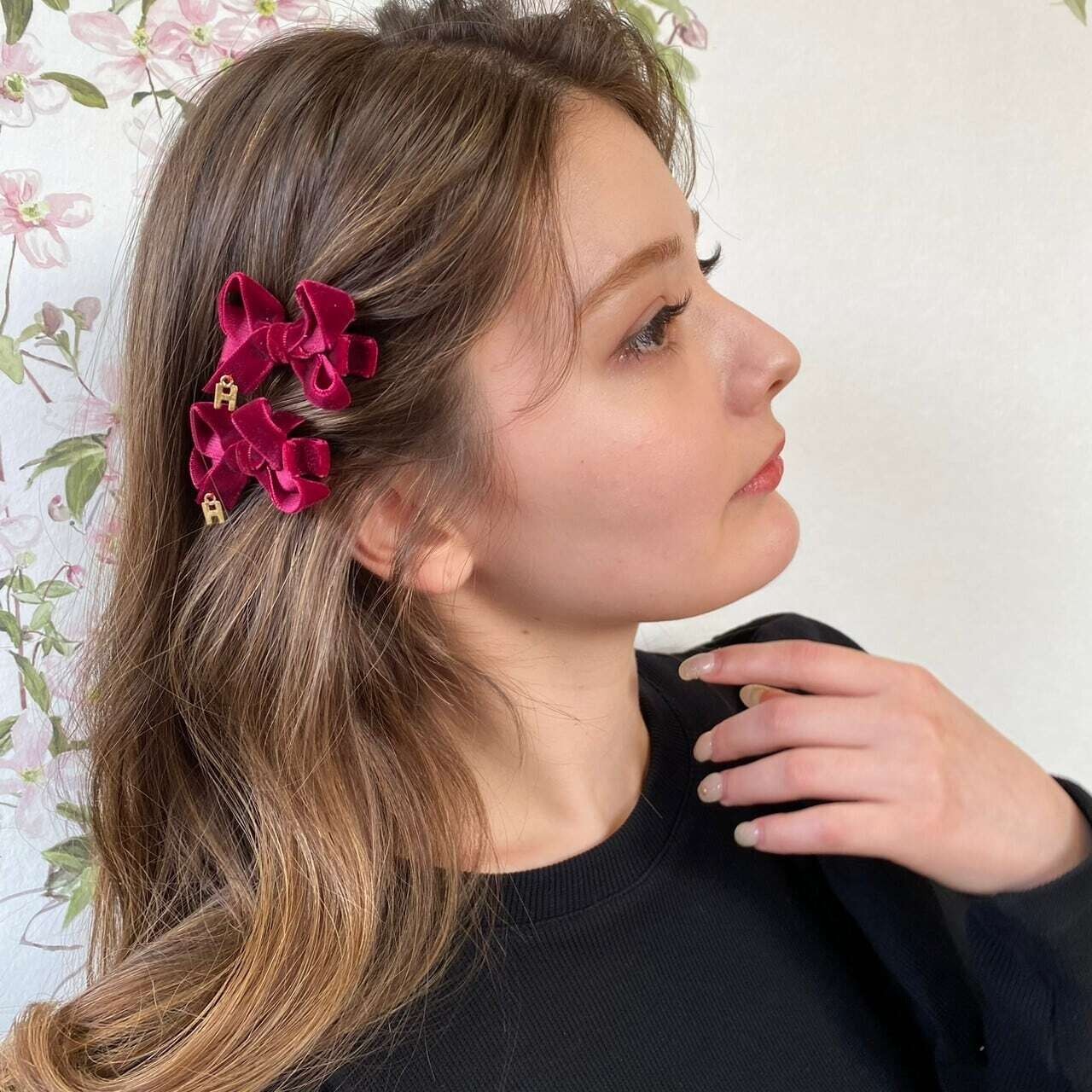 ベロアリュバンクリップ ( Sサイズ ) 2個セット