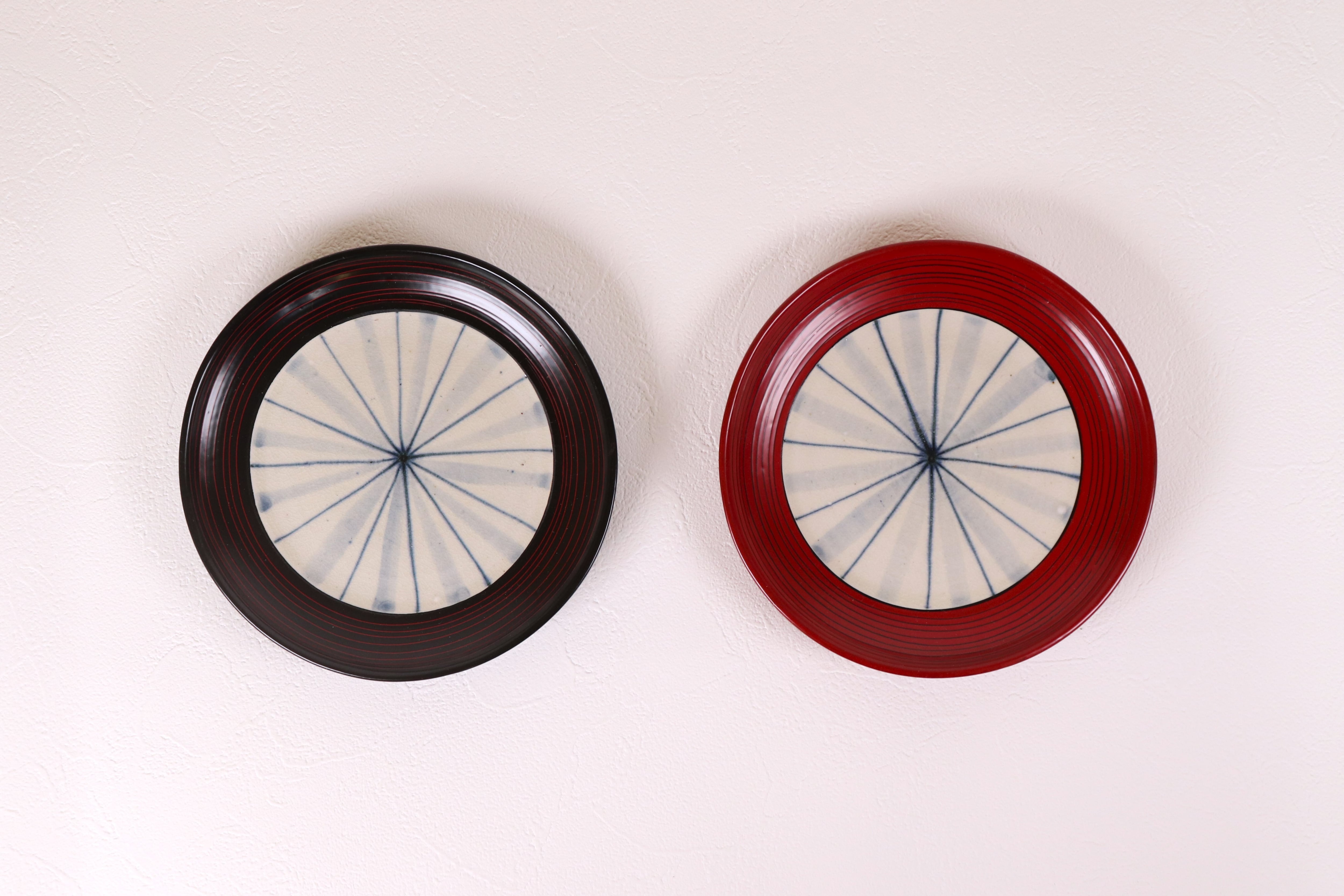 漆陶 リムプレート皿ミニ コマスジ 十草【限定品】