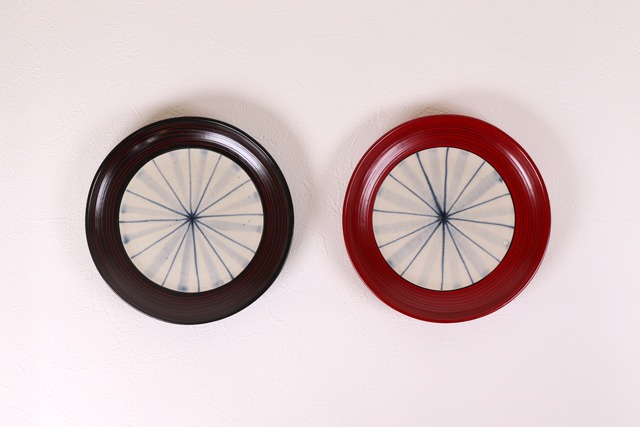 漆陶 リムプレート皿ミニ コマスジ 十草【限定品】