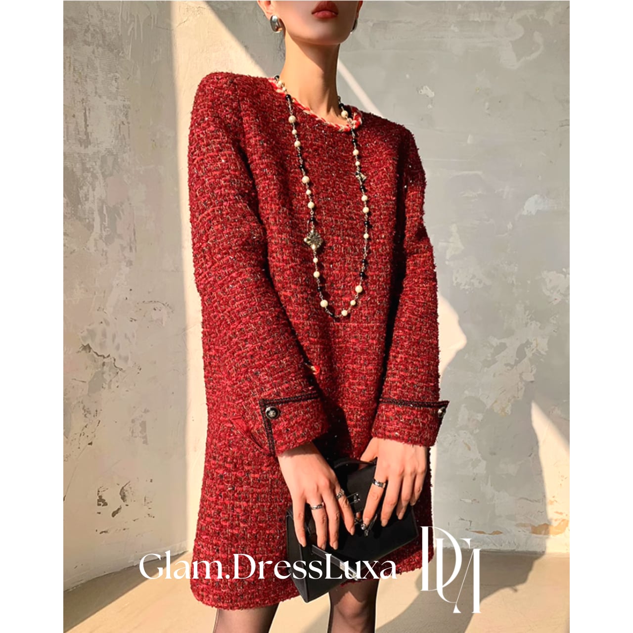 ウールツイード ミニワンピース_W427